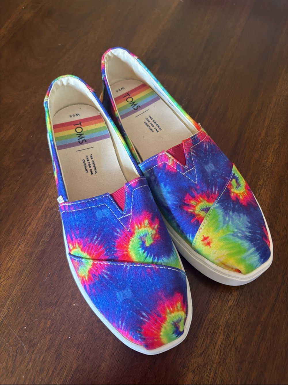 Toms Tie-Dye Slip-On Flats - Blue, Green, Yellow, Pink